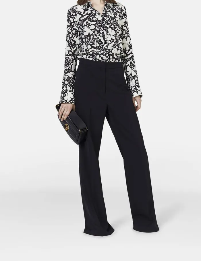 Women Wool Flannel Tailored Trousers Black Stella McCartney Tailoring Women Wool Flannel Tailored Trousers Black Stella McCartney Tailoring