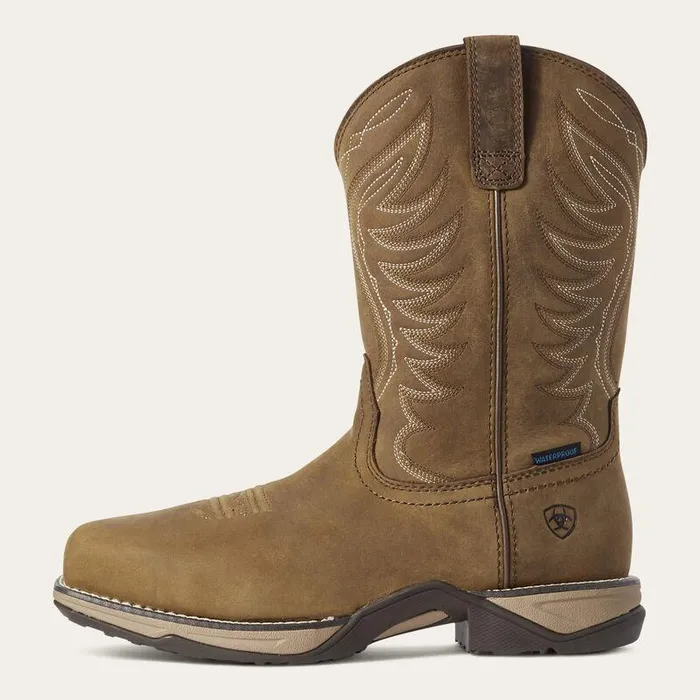 Women Work Boots and Shoes Ariat Anthem Waterproof Composite Toe Work Boot Distressed Brown