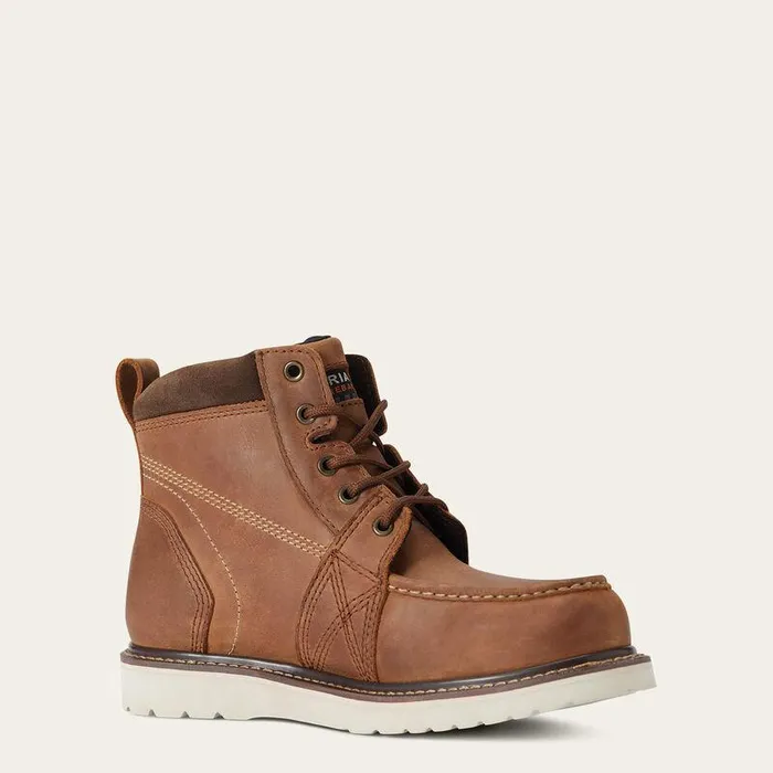 Women Work Boots and Shoes Ariat Rebar Wedge Moc Toe Waterproof Composite Toe Work Boot Aged Honey