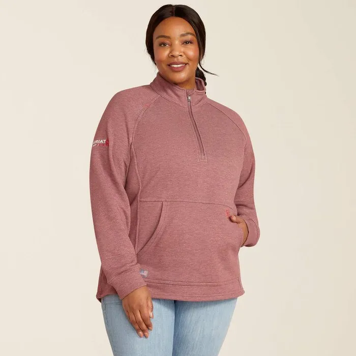 Women Workwear Ariat FR Primo Fleece 20 14 Zip Sweater Rose Taupe Women Workwear Ariat FR Primo Fleece 20 14 Zip Sweater Rose Taupe