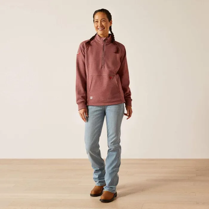 Women Workwear Ariat FR Primo Fleece 20 14 Zip Sweater Rose Taupe Women Workwear Ariat FR Primo Fleece 20 14 Zip Sweater Rose Taupe