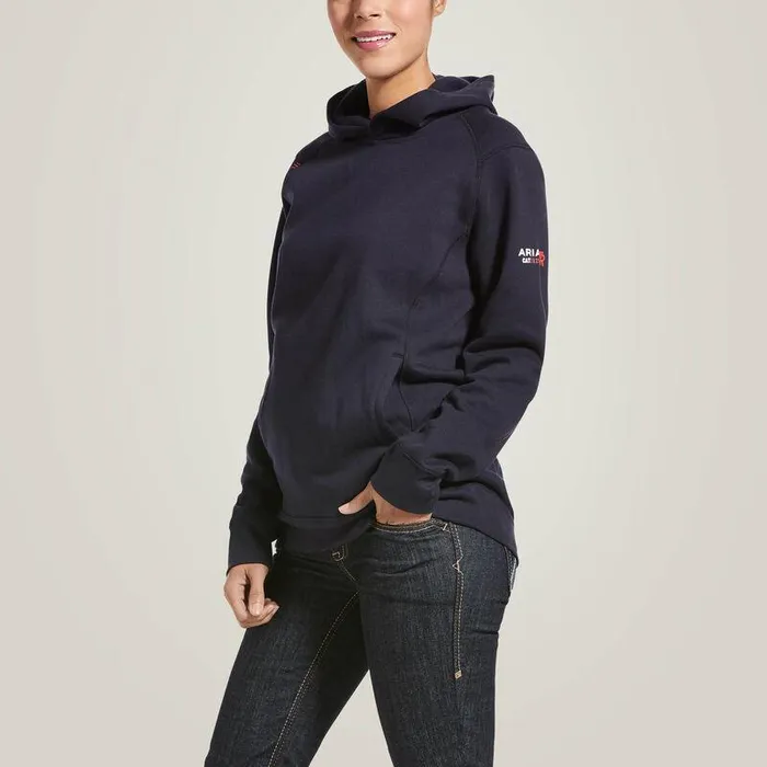 Women Workwear Ariat FR Rev Pullover Hoodie Navy