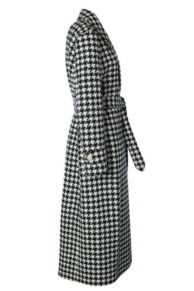 Women Wrap Coat Large Scale Houndstooth Holland Cooper Tailoring