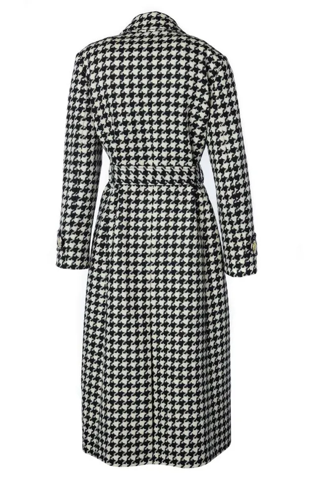 Women Wrap Coat Large Scale Houndstooth Holland Cooper Tailoring