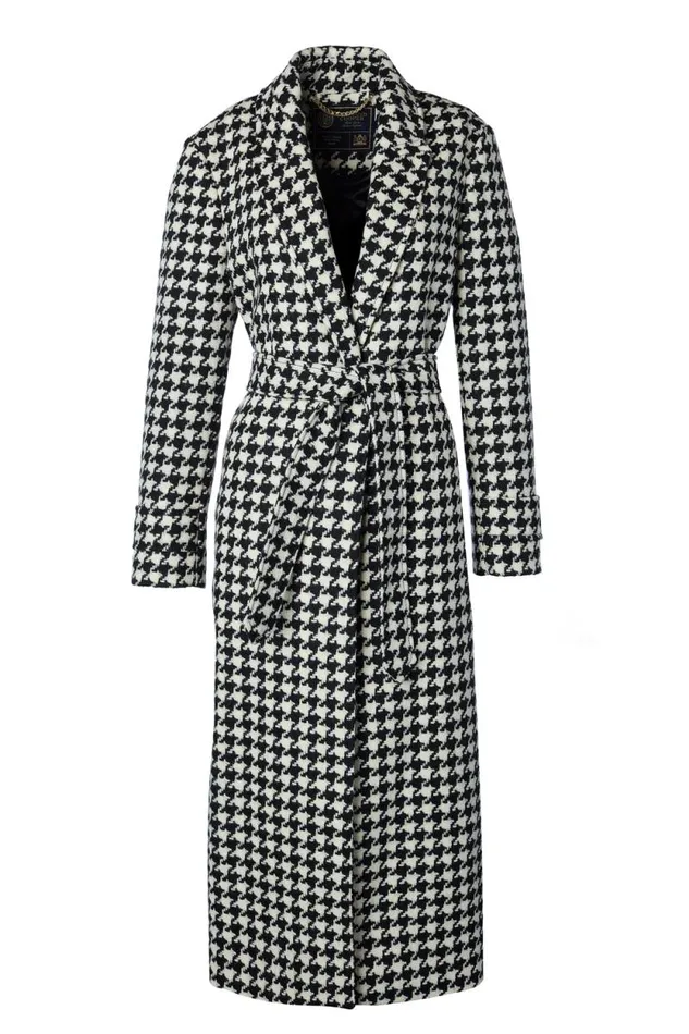 Women Wrap Coat Large Scale Houndstooth Holland Cooper Tailoring