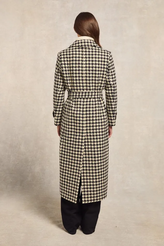 Women Wrap Coat Large Scale Houndstooth Holland Cooper Tailoring