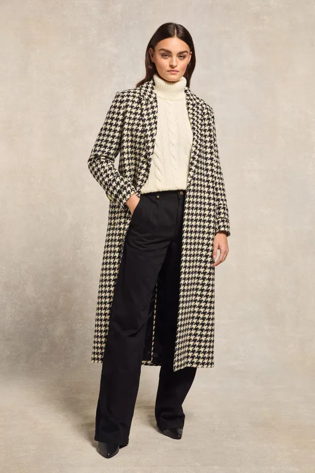 Women Wrap Coat Large Scale Houndstooth Holland Cooper Tailoring