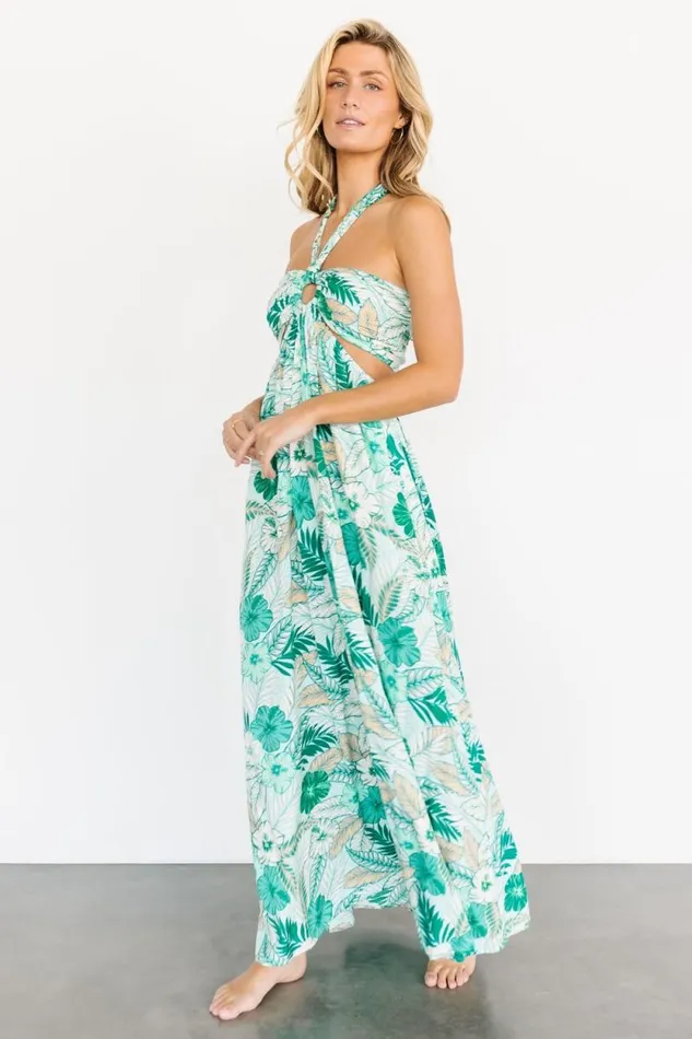 Women Wylde Cut Out Maxi Dress Green Multi Baltic Born Maxi Dresses