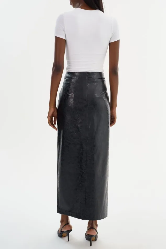 Women YVETTE Faux Leather Maxi Skirt Black LAMARQUE Skirts