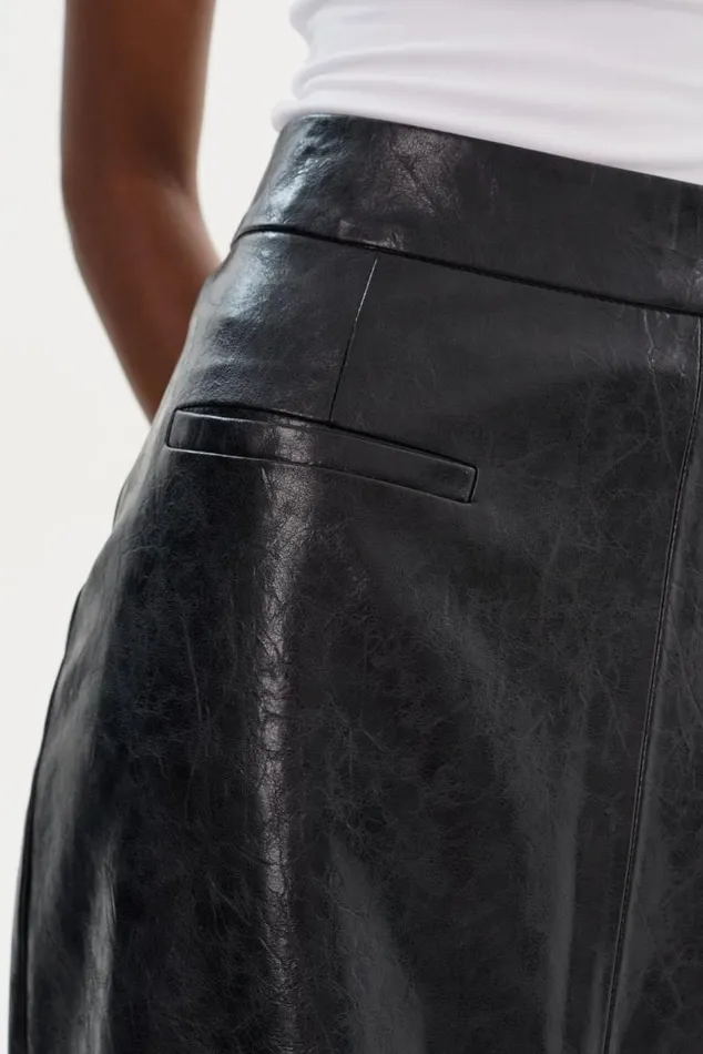Women YVETTE Faux Leather Maxi Skirt Black LAMARQUE Skirts