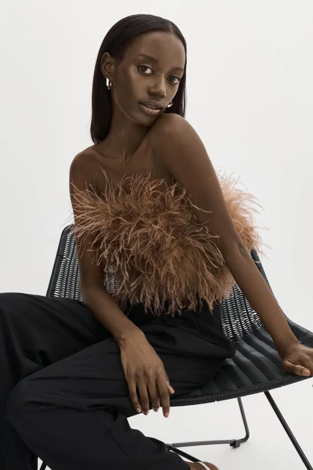 Women ZAINA Feather Bustier Sirocco LAMARQUE Tops