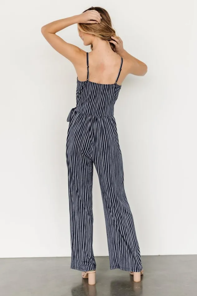 Women Zuri Tank Jumpsuit Navy Stripe Baltic Born Jumpsuits and Rompers