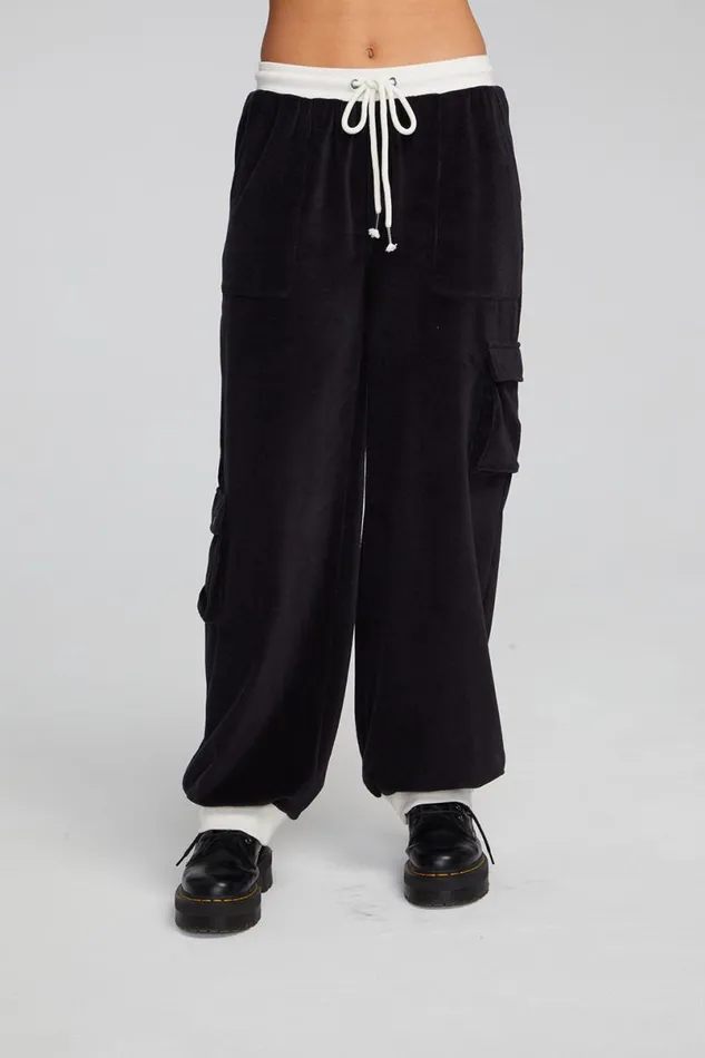 Womens Bottoms Chaser Brand Raquel Shadow Black Joggers