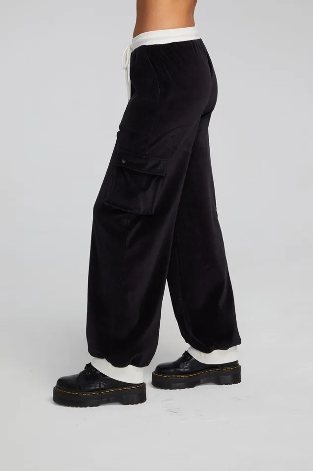 Womens Bottoms Chaser Brand Raquel Shadow Black Joggers