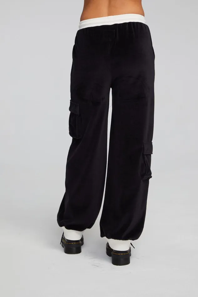 Womens Bottoms Chaser Brand Raquel Shadow Black Joggers
