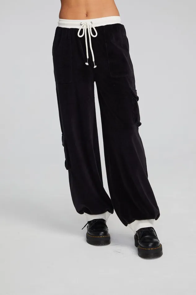 Womens Bottoms Chaser Brand Raquel Shadow Black Joggers