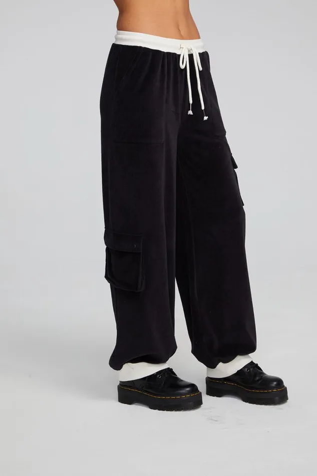 Womens Bottoms Chaser Brand Raquel Shadow Black Joggers