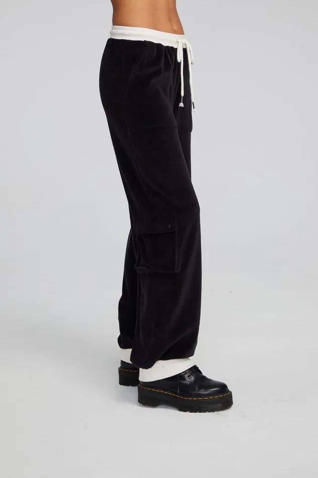 Womens Bottoms Chaser Brand Raquel Shadow Black Joggers