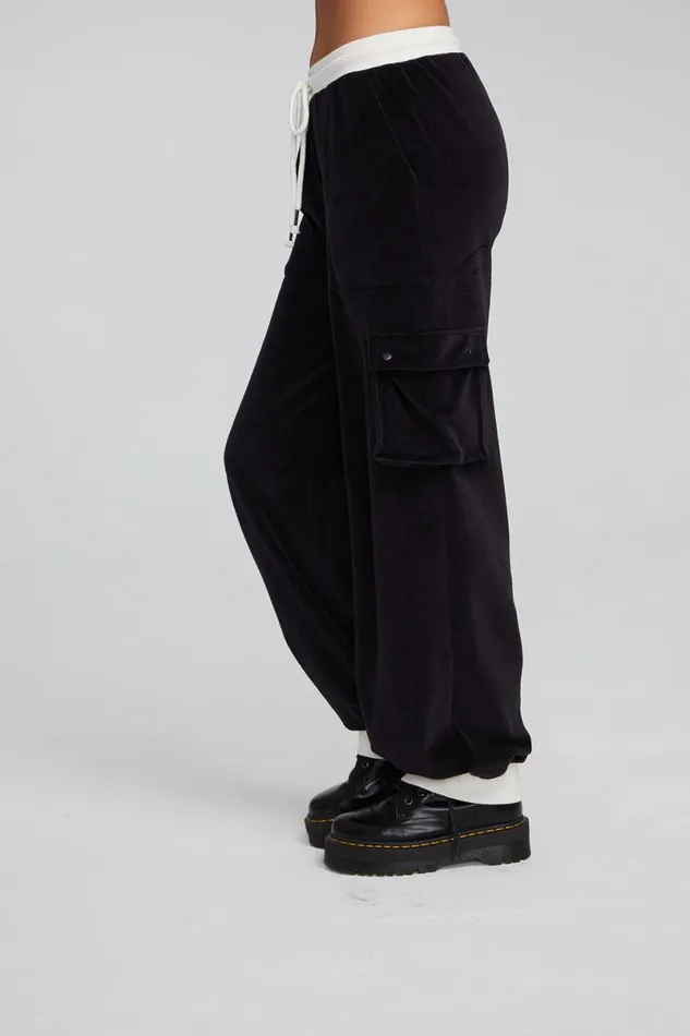 Womens Bottoms Chaser Brand Raquel Shadow Black Joggers
