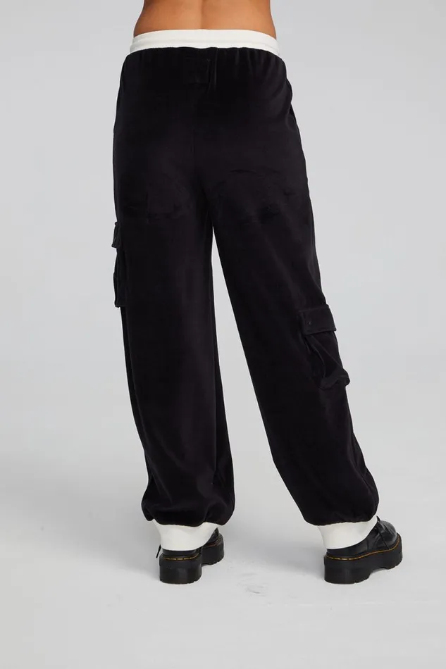 Womens Bottoms Chaser Brand Raquel Shadow Black Joggers