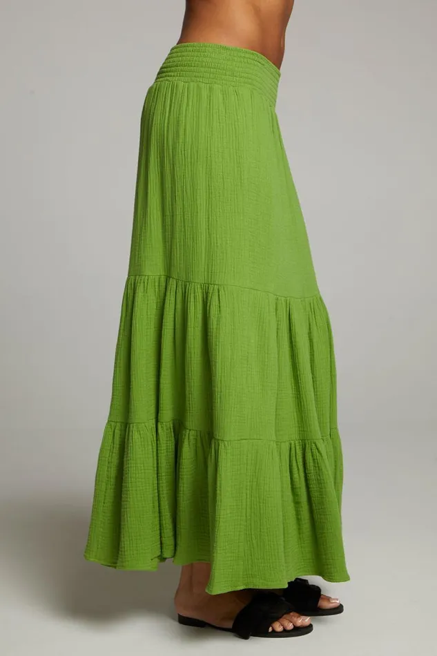 Womens Bottoms Chaser Brand Seal Piquant Green Maxi Skirt
