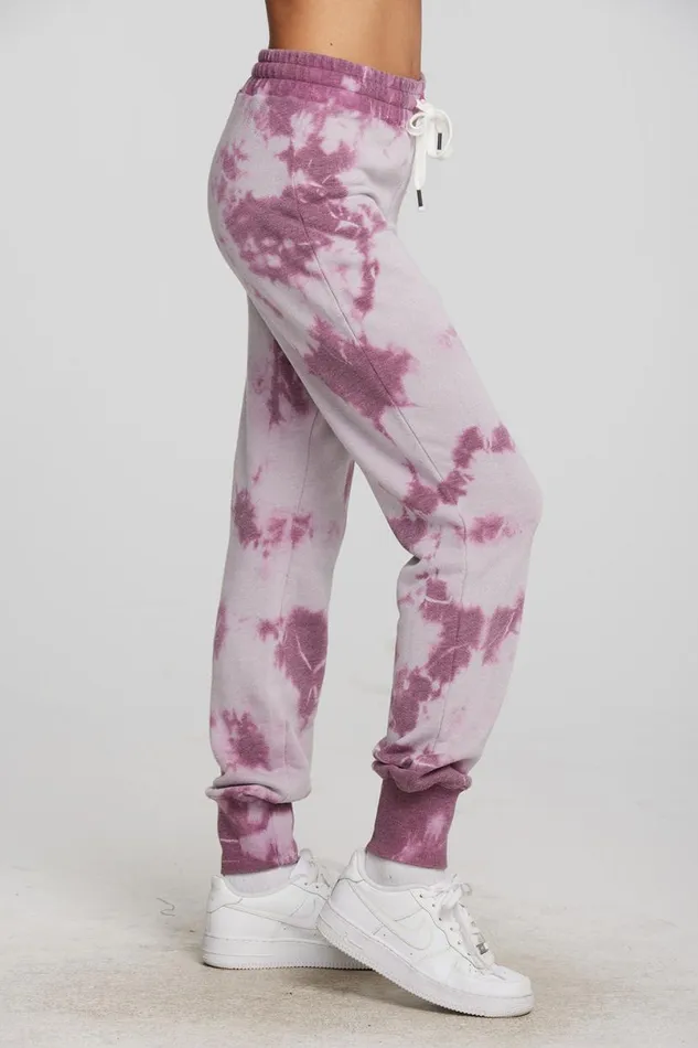 Womens Bottoms Chaser Brand Zuma Cotton Terry Joggers With Rib And Shoestring Tie