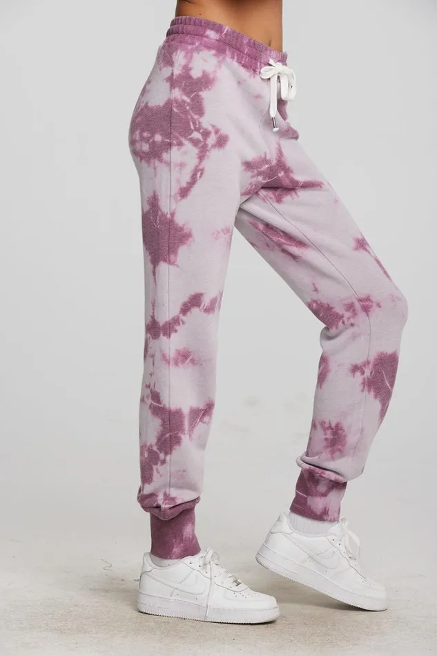 Womens Bottoms Chaser Brand Zuma Cotton Terry Joggers With Rib And Shoestring Tie