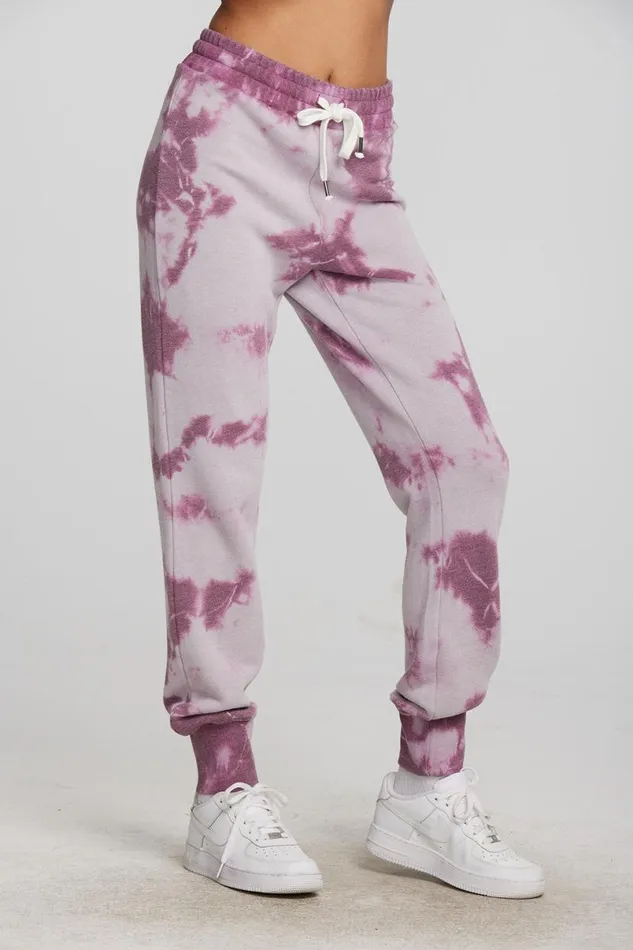 Womens Bottoms Chaser Brand Zuma Cotton Terry Joggers With Rib And Shoestring Tie