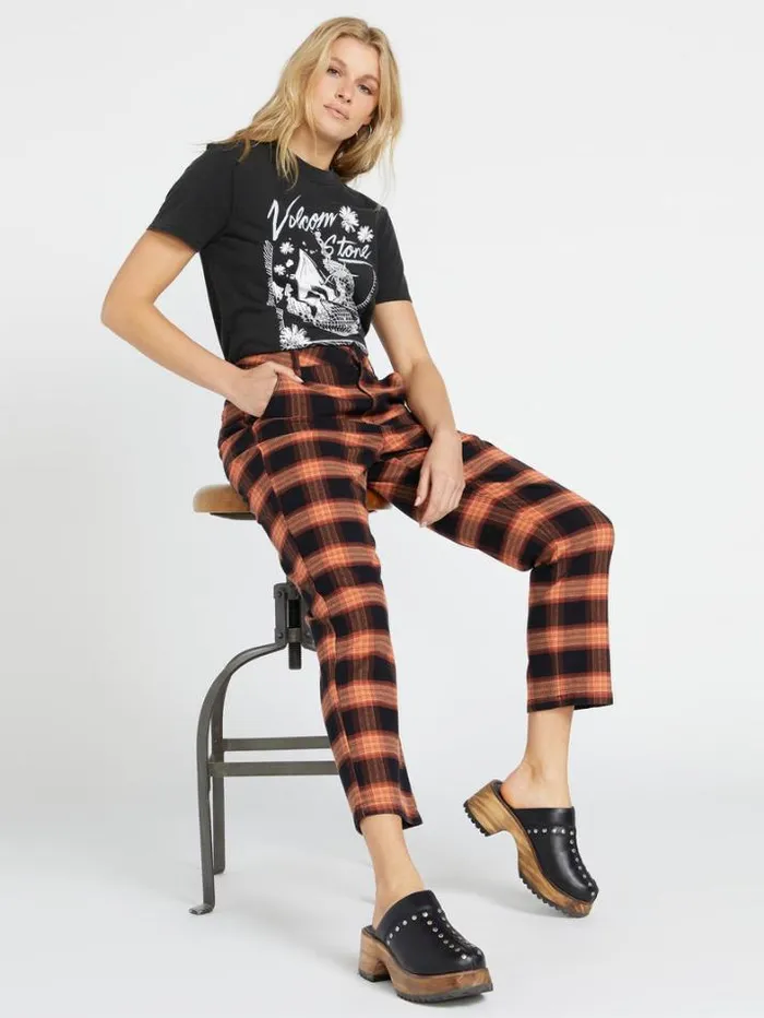 Womens Bottoms Volcom Frochickie Highrise Pants 8211 Black