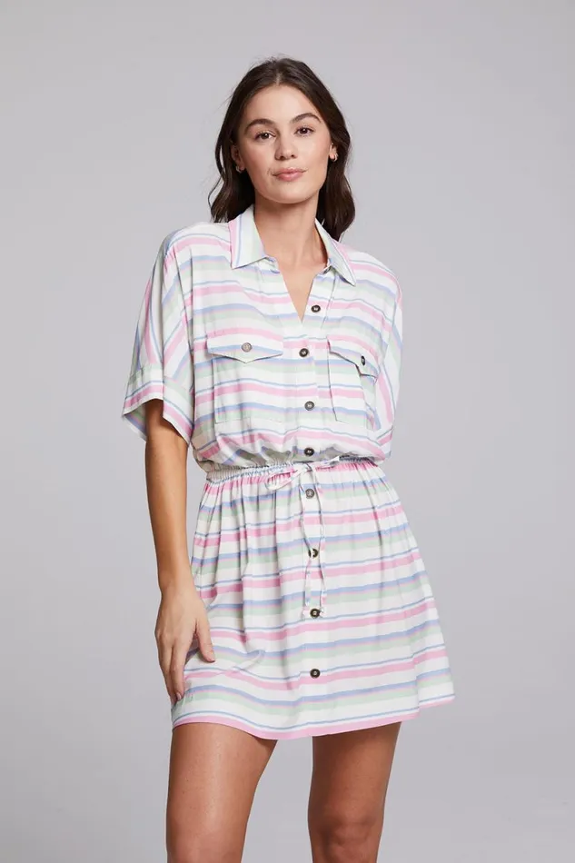 Womens Dresses Chaser Brand Carmela Positano Stripe Mini Dress