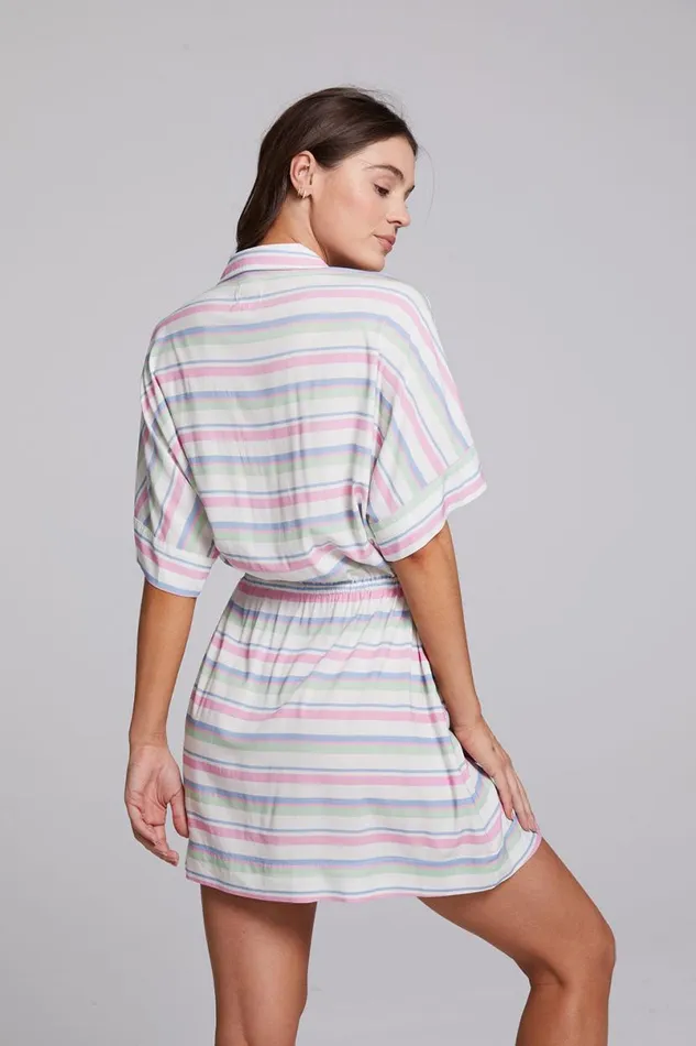 Womens Dresses Chaser Brand Carmela Positano Stripe Mini Dress