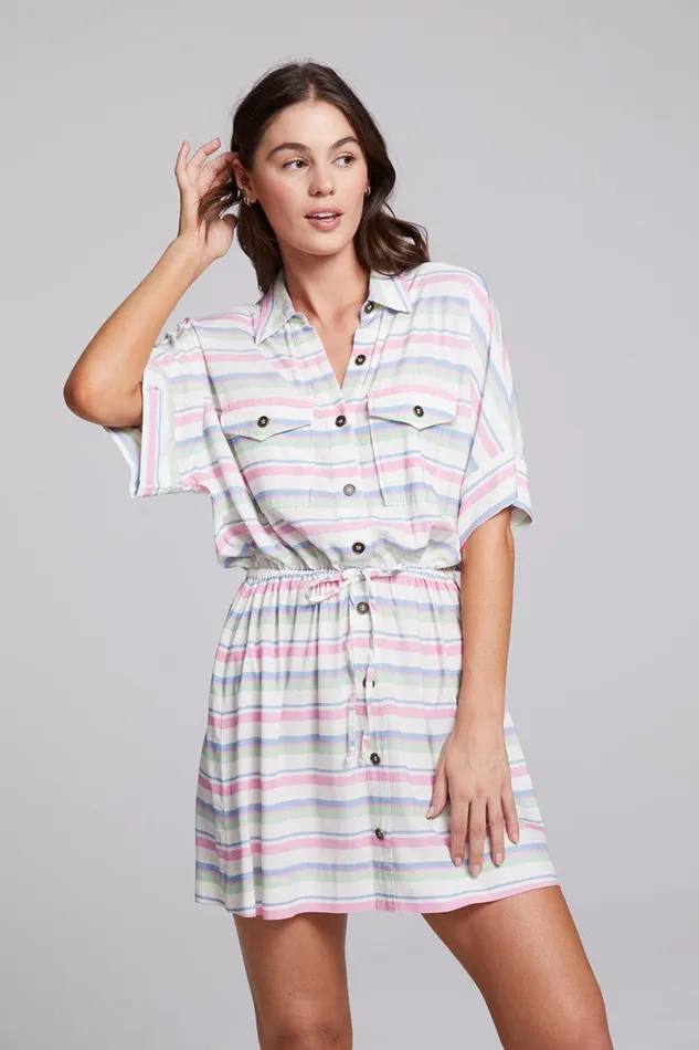 Womens Dresses Chaser Brand Carmela Positano Stripe Mini Dress