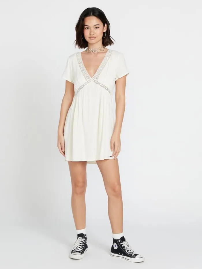 Womens Dresses Volcom Haute Tea Dress 8211 Cloud