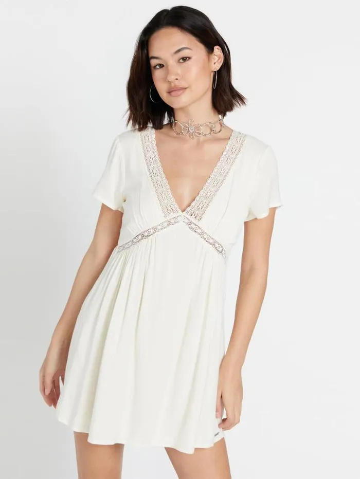 Womens Dresses Volcom Haute Tea Dress 8211 Cloud