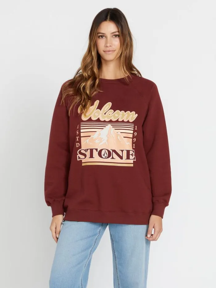 Womens Hoodies and Sweatshirts Volcom Stone Magic Boyfriend Crew Sweatshirt 8211 Cayenne Womens Hoodies and Sweatshirts Volcom Stone Magic Boyfriend Crew Sweatshirt 8211 Cayenne