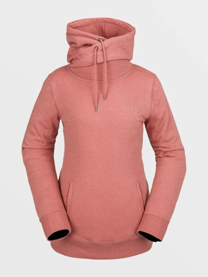 Womens Hoodies and Sweatshirts Volcom Tower Pullover Fleece 8211 Earth Pink