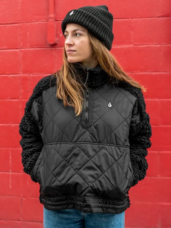Womens Jackets Volcom Ferron Pullover Jacket 8211 Black