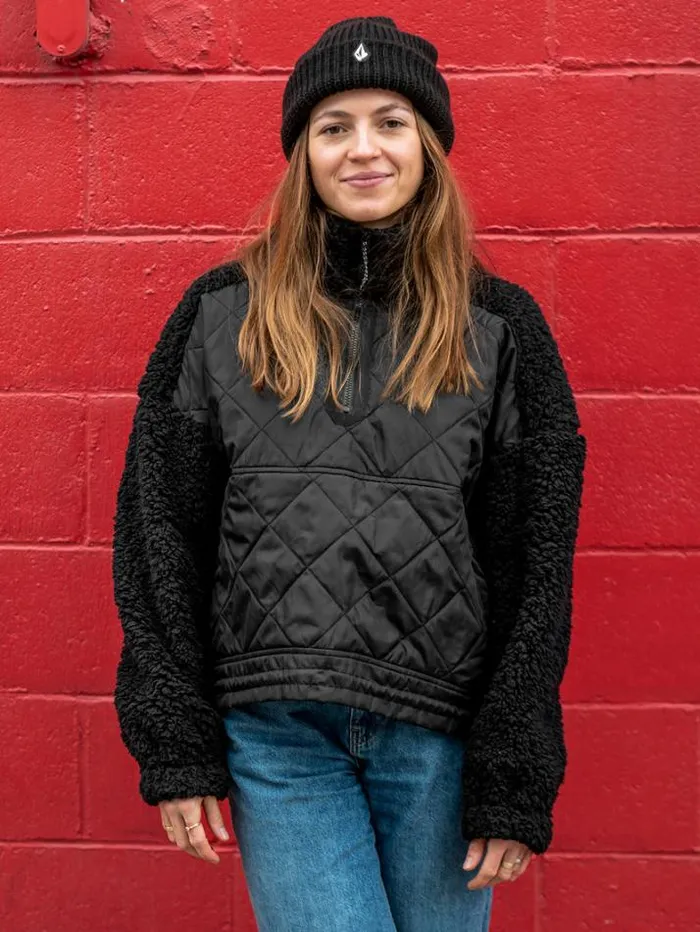 Womens Jackets Volcom Ferron Pullover Jacket 8211 Black