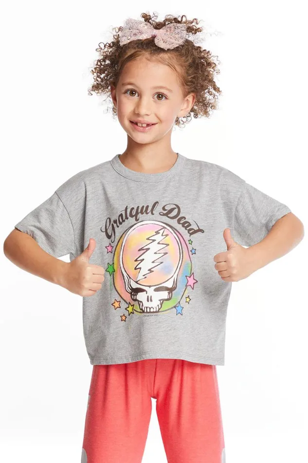 WomensKids Music Chaser Brand Grateful Dead Airbrushed Steal Your Face Girls Tee