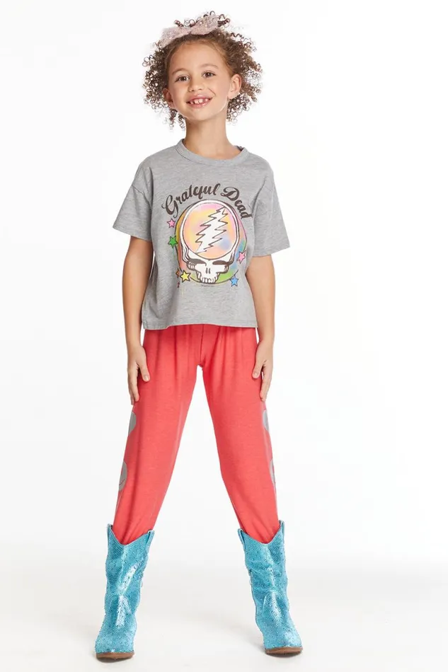 WomensKids Music Chaser Brand Grateful Dead Airbrushed Steal Your Face Girls Tee