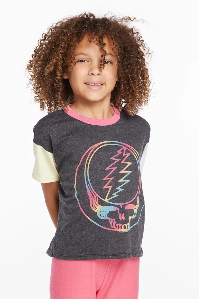 WomensKids Music Chaser Brand Grateful Dead Steal Your Face Rainbow Girls Tee