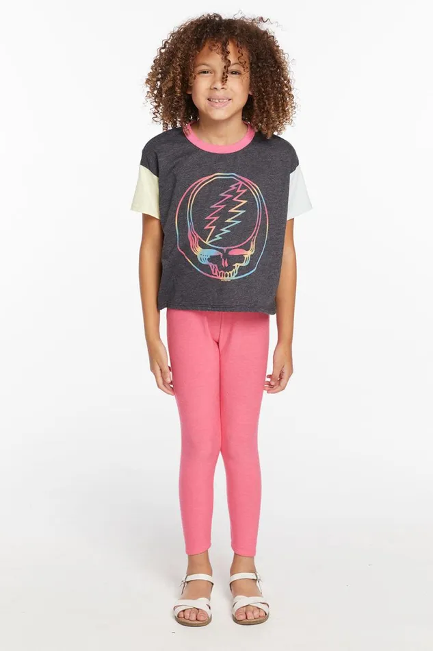 WomensKids Music Chaser Brand Grateful Dead Steal Your Face Rainbow Girls Tee
