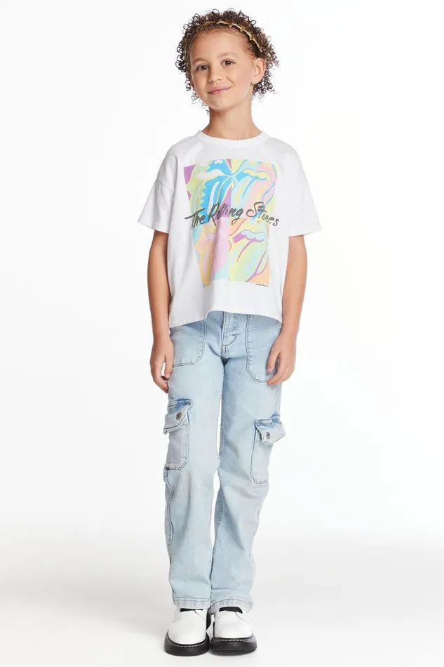 WomensKids Music Chaser Brand Rolling Stones Multi Logo Girls Tee