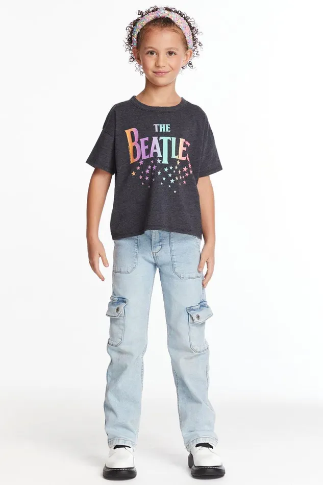 WomensKids Music Chaser Brand The Beatles Rainbow Logo Girls Tee