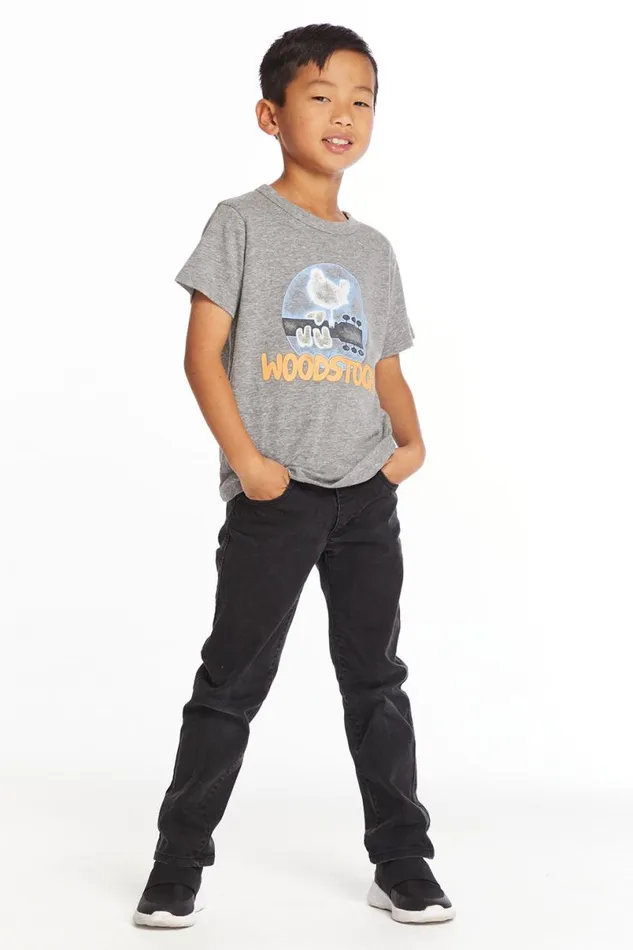 WomensKids Music Chaser Brand Woodstock Bird On Guitar Boys Crew Neck Tee