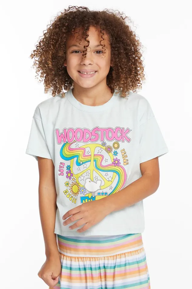 WomensKids Music Chaser Brand Woodstock Peace Sign Girls Tee