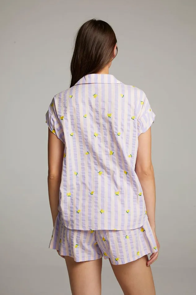 Womens Loungewear Chaser Brand Allover Lemons Shirt