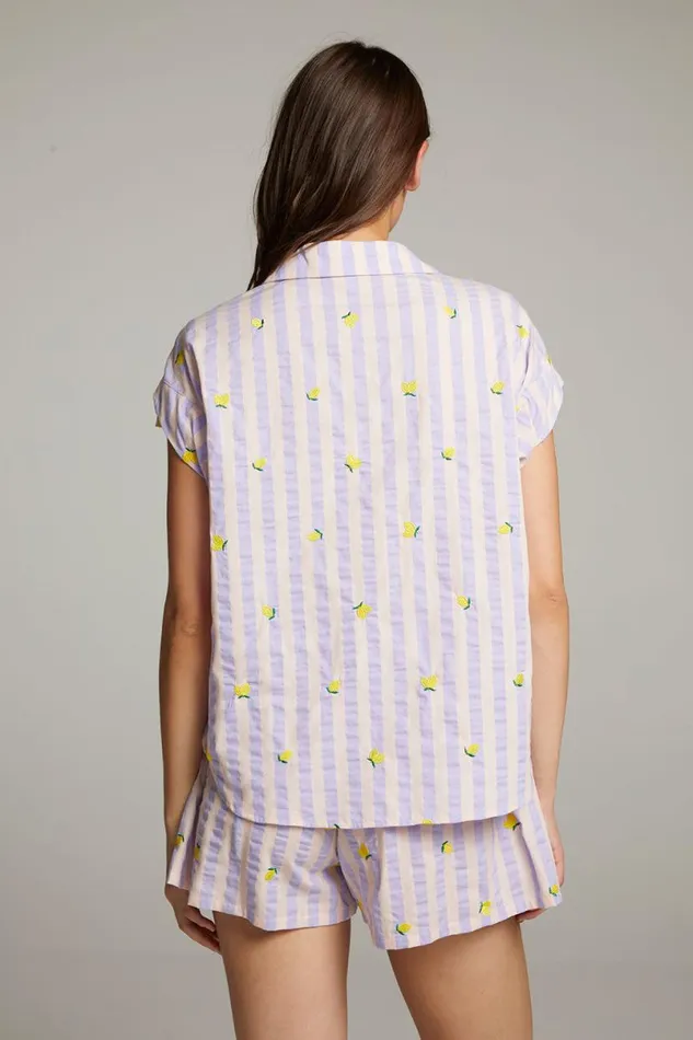 Womens Loungewear Chaser Brand Allover Lemons Shirt
