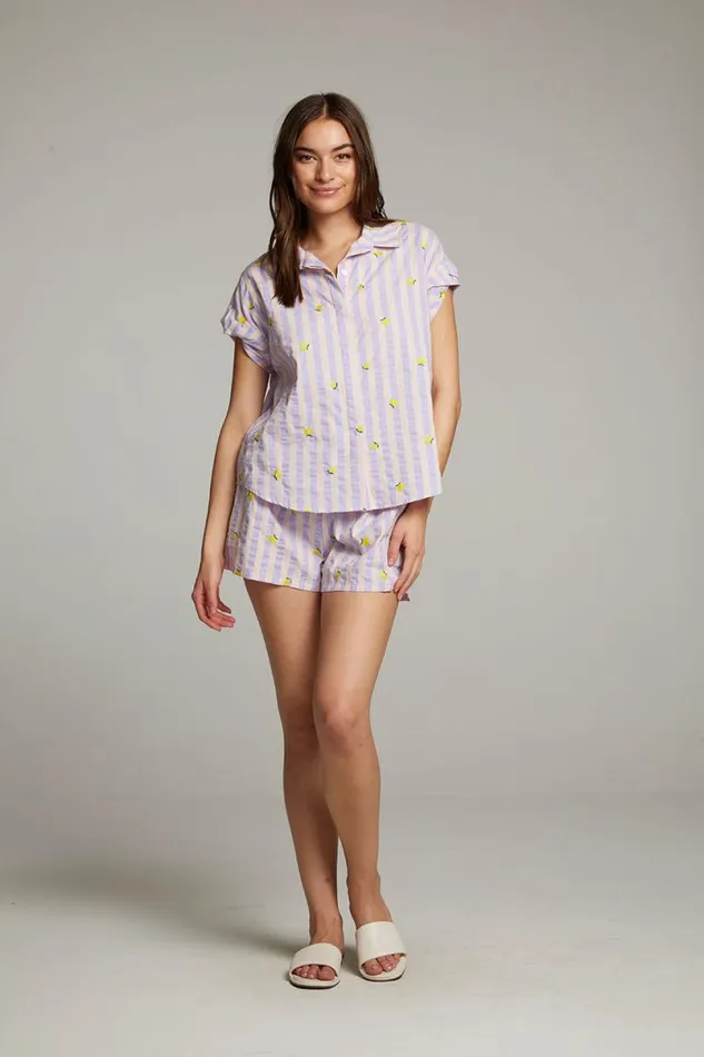 Womens Loungewear Chaser Brand Allover Lemons Shirt