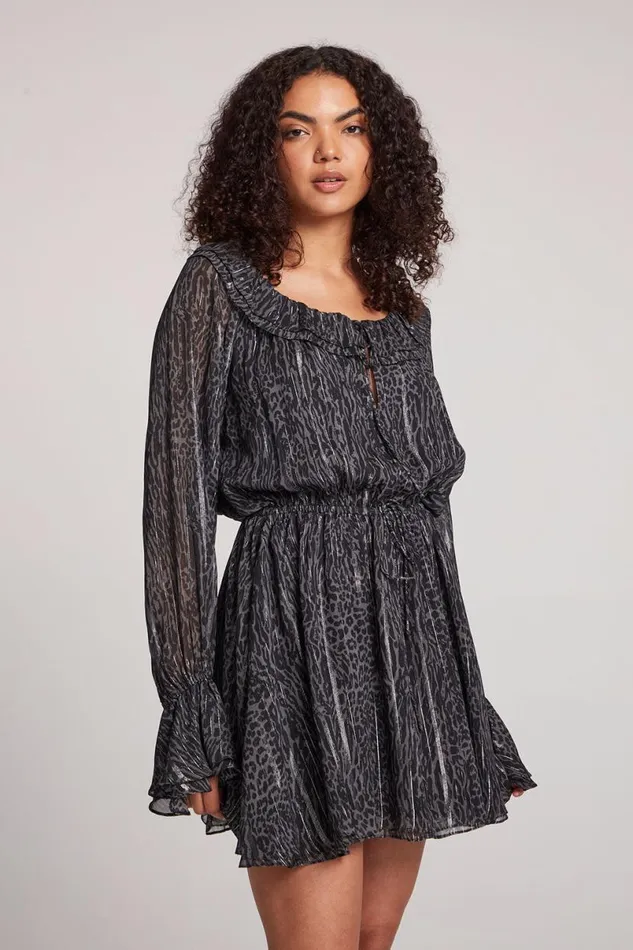 Womens Loungewear Chaser Brand Starlette Licorice Class Leopard Mini Dress